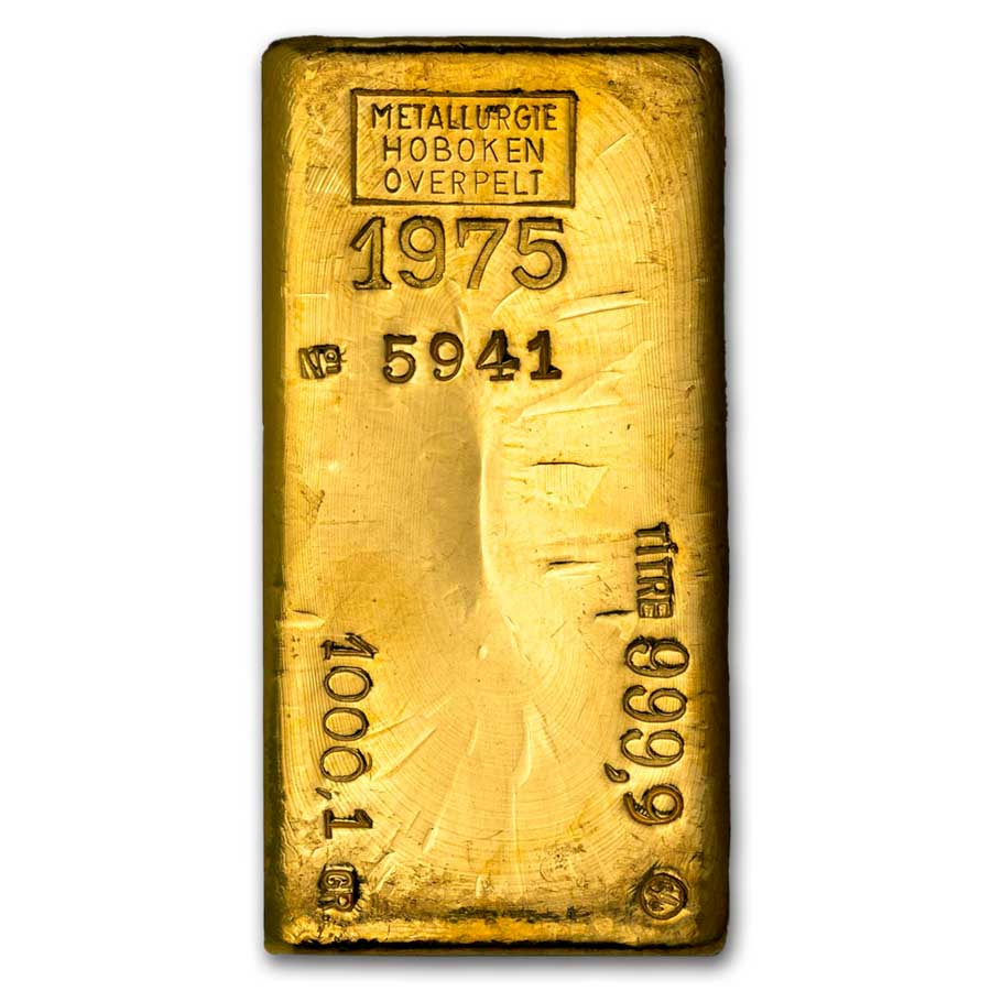 1 Kilo Gold Bar - Hoboken Metallurgy (1975, Belgium)