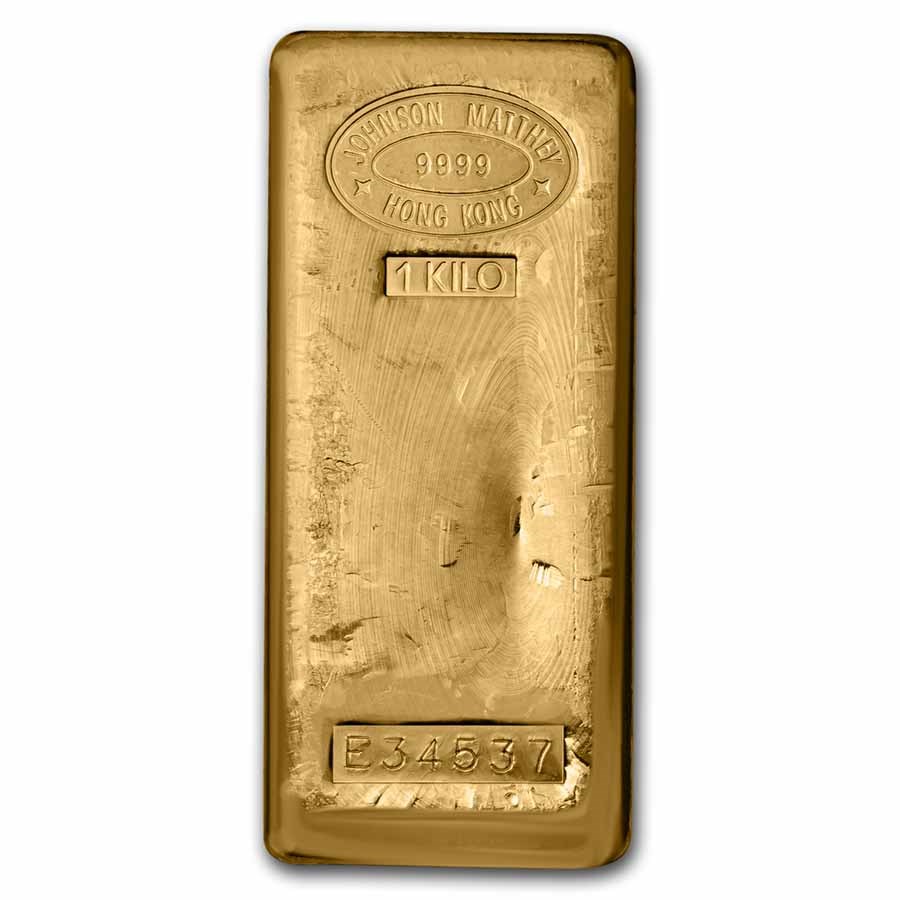 1 kilo Gold Bar - Johnson Matthey (Hong Kong, Serial #)