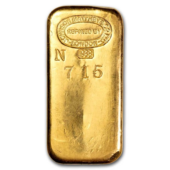 1 kilo Gold Bar - Johnson Matthey-London (Poured, 1938) 1 kilo Gold Bar - Johnson Matthey-London (Poured, 1938)