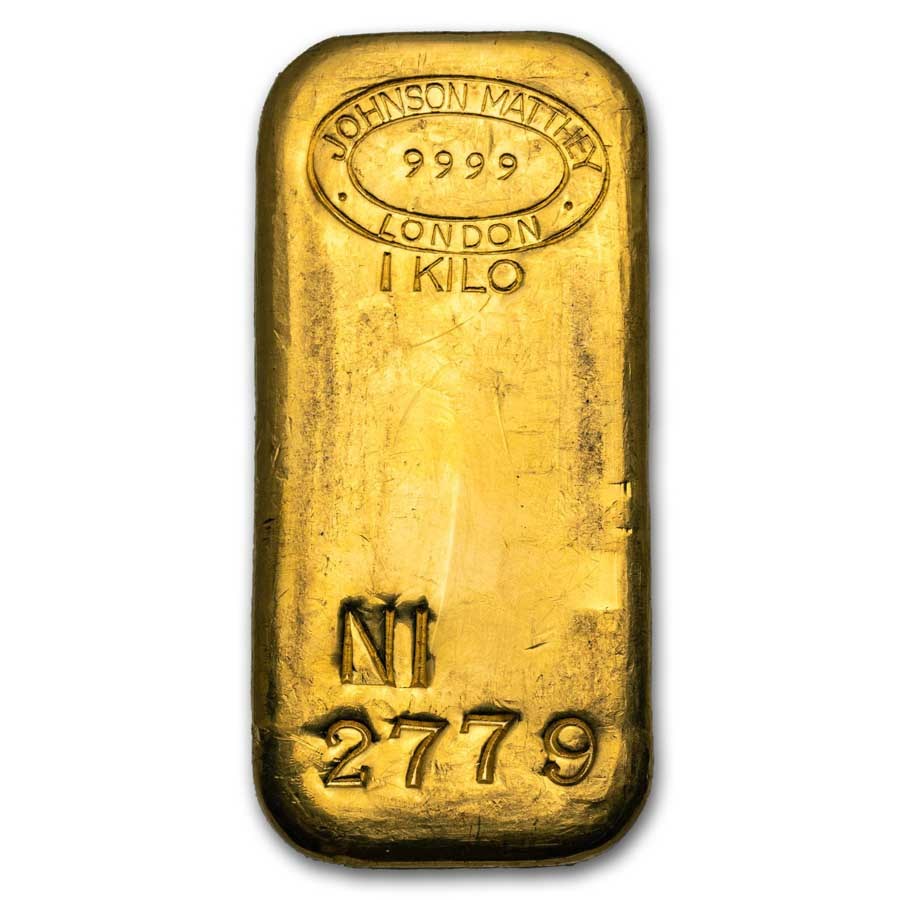 1 kilo Gold Bar - Johnson Matthey-London (Poured)