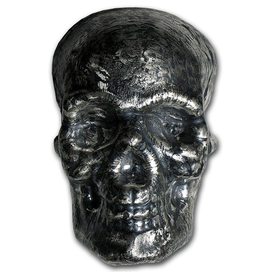 1 kilo Hand Poured Silver Skull - Antique Finish 1 kilo Hand Poured Silver Skull - Antique Finish