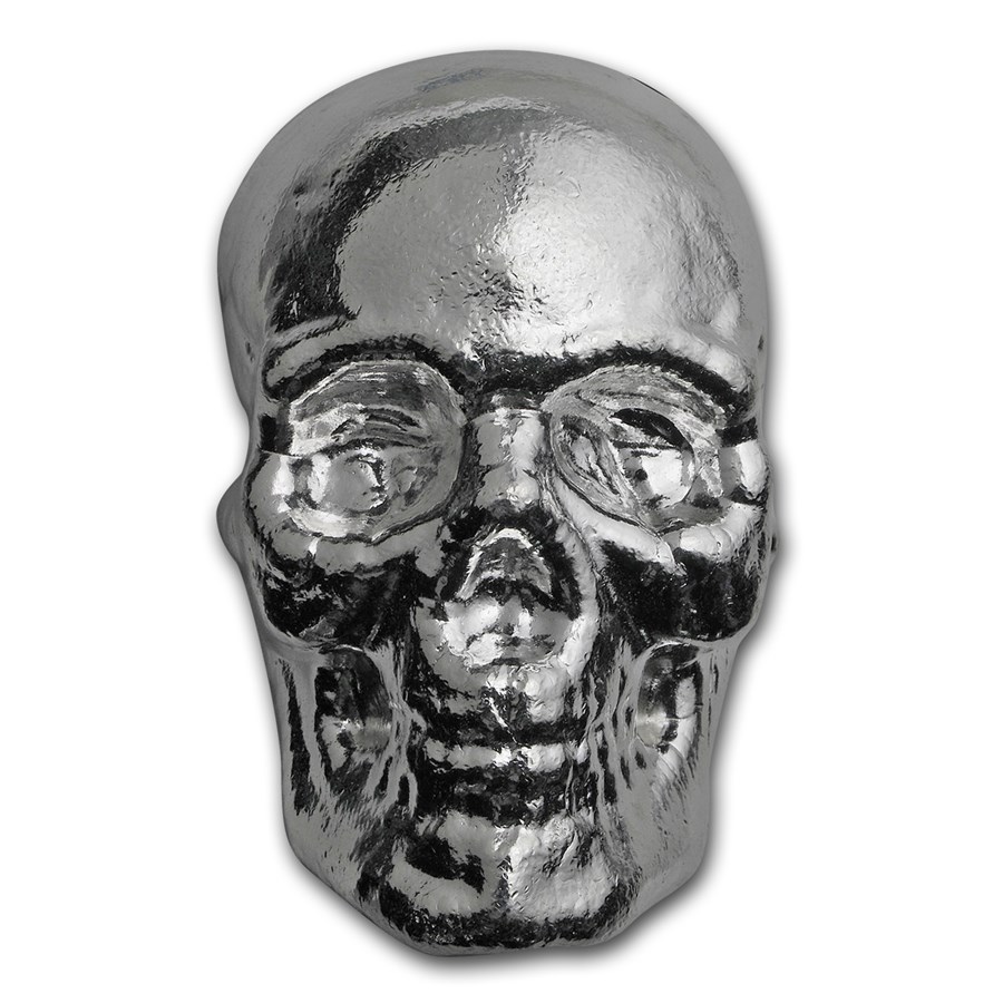 1 kilo Hand Poured Silver Skull