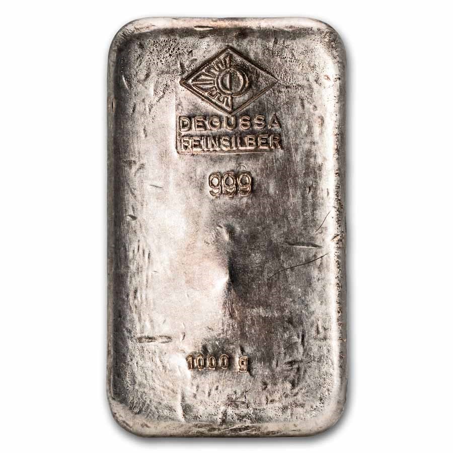 1 kilo Silver Bar - Degussa Feinsilber (1000 Grams)