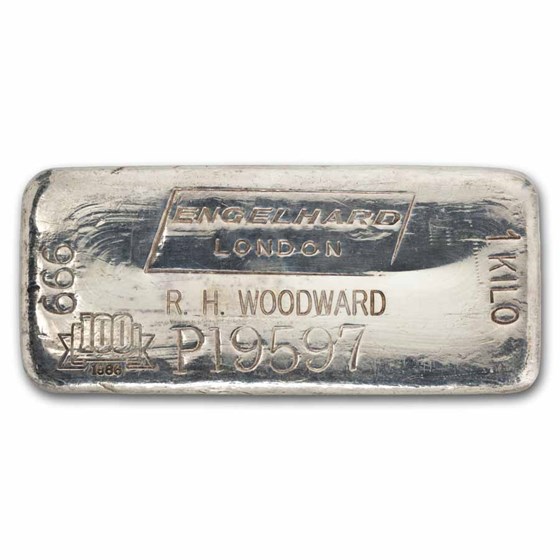 1 kilo Silver Bar - Engelhard-London (Horizontal, Award)