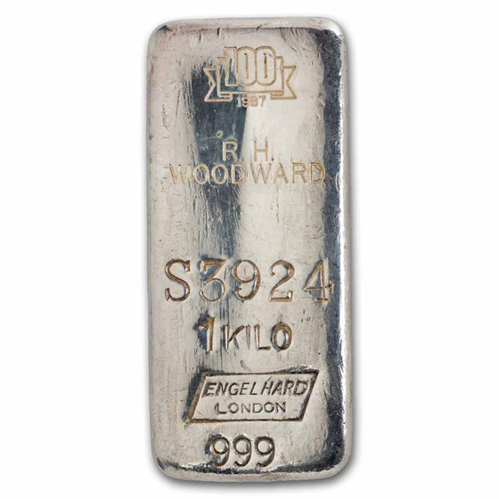 1 kilo Silver Bar - Engelhard-London (Vertical, Award)