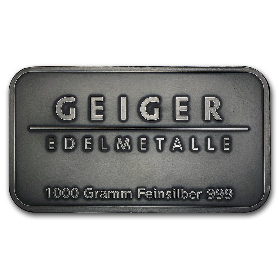Buy 1 kilo Silver Bar Geiger (Antique Finish/1,000 Gram) APMEX