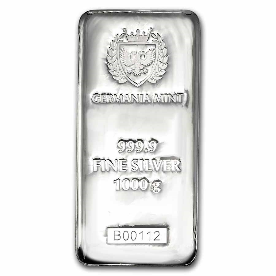 1 kilo Silver Bar - Germania Mint (1000 gram, Serialized)