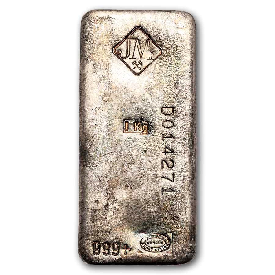 1 kilo Silver Bar - Johnson Matthey (Canada, Serial #, "1 Kg")