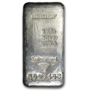 1 kilo Silver Bar - Metalor SA 1 kilo Silver Bar - Metalor SA