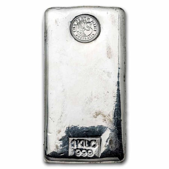 1 kilo Silver Bar - Perth Mint (Poured, Old Style) 1 kilo Silver Bar - Perth Mint (Poured, Old Style)