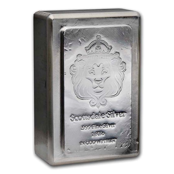 1 kilo Silver Bar - Scottsdale Mint Stacker® 1 kilo Silver Bar - Scottsdale Mint Stacker®