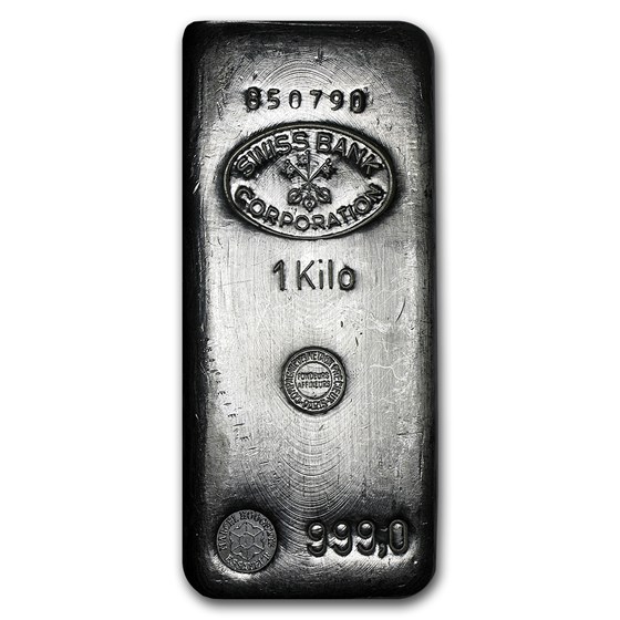1 kilo Silver Bar - Swiss Bank Corporation 1 kilo Silver Bar - Swiss Bank Corporation