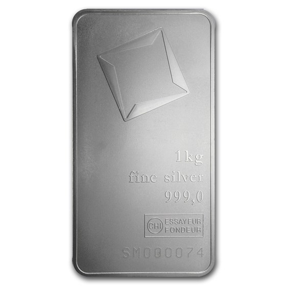 1 kilo Silver Bar - Valcambi (w/Assay, Matte Finish)