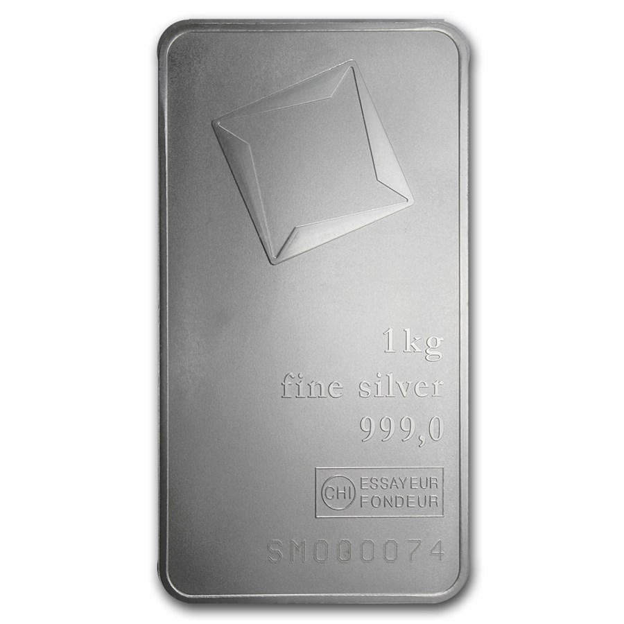 1 kilo Silver Bar - Valcambi (w/Assay, Matte Finish)