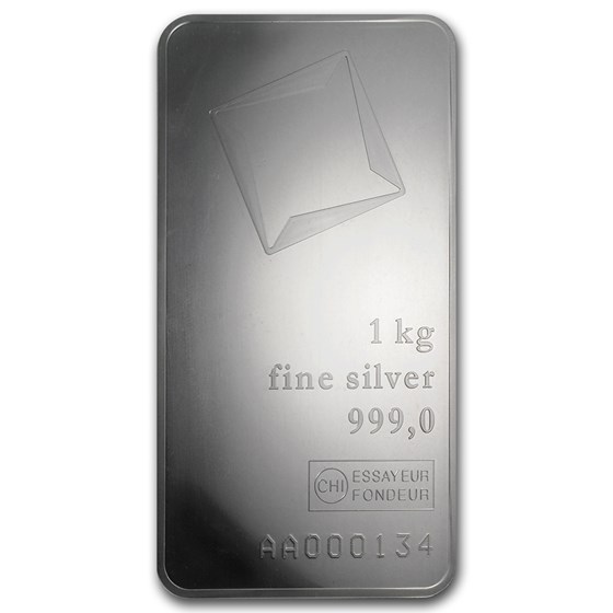 1 kilo Silver Bar - Valcambi (w/Assay, Mirror Finish) 1 kilo Silver Bar - Valcambi (w/Assay, Mirror Finish)