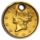 $1 Liberty Head Gold Dollar Type 1 (Damaged)