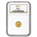 $1 Liberty Head Gold Dollar Type 1 MS-61 NGC/PCGS