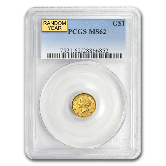 $1 Liberty Head Gold Dollar Type 1 MS-62 NGC/PCGS