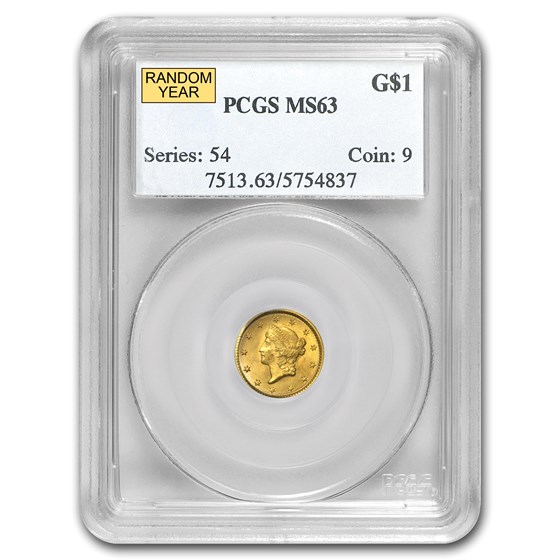 $1 Liberty Head Gold Dollar Type 1 MS-63 NGC/PCGS