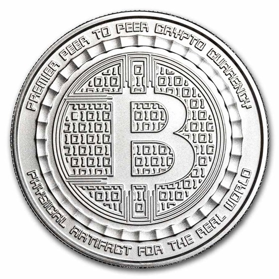 1 oz Ag BU Round - Bitcoin Value Conversion | QR Code
