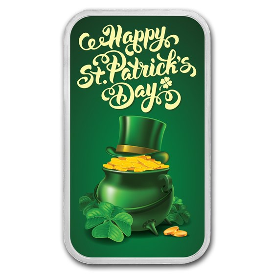 1 oz Ag Colorized Bar - APMEX (St. Patrick’s Day, Pot of Gold) 1 oz Ag Colorized Bar - APMEX (St. Patrick’s Day, Pot of Gold)