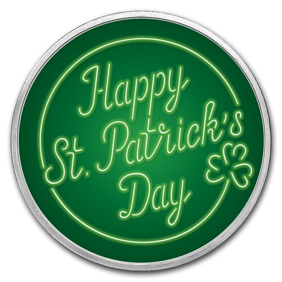 1 oz Ag Colorized Round - APMEX (Happy St. Patrick's Day, Neon) 1 oz Ag Colorized Round - APMEX (Happy St. Patrick's Day, Neon)