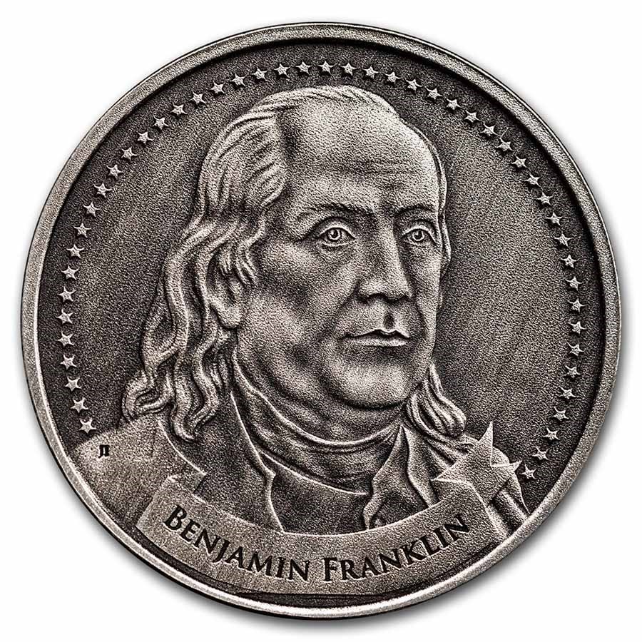 1 oz Ag - Founders of Liberty: Franklin | Free Speech (Antique)