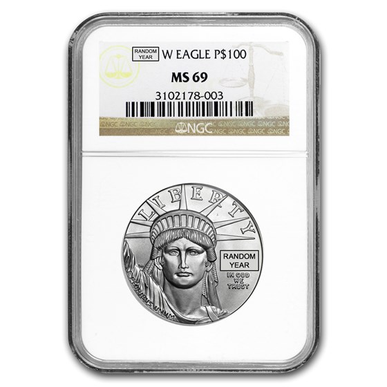 1 oz American Platinum Eagle MS-69 NGC (Random Year)