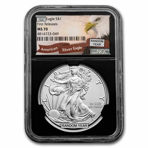 1 oz American Silver Eagle MS-70 NGC (Random Year, ER/FR) 1 oz American Silver Eagle MS-70 NGC (Random Year, ER/FR)