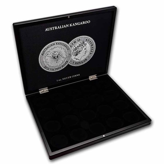 1 oz Australian Silver Kangaroo 20-Piece Black Presentation Box 1 oz Australian Silver Kangaroo 20-Piece Black Presentation Box