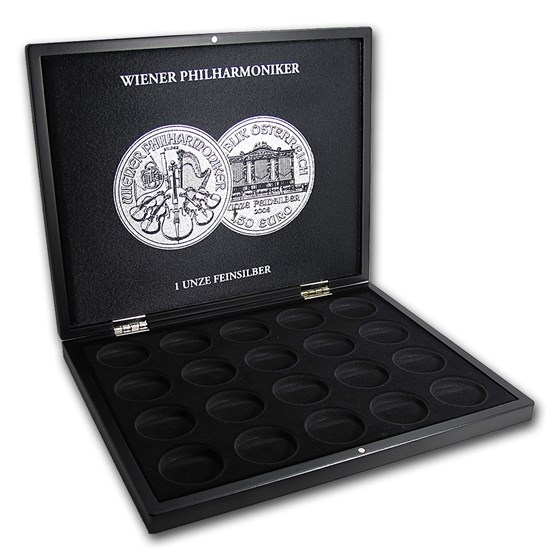 1 oz Austrian Silver Philharmonic 20-Piece Black Presentation Box 1 oz Austrian Silver Philharmonic 20-Piece Black Presentation Box