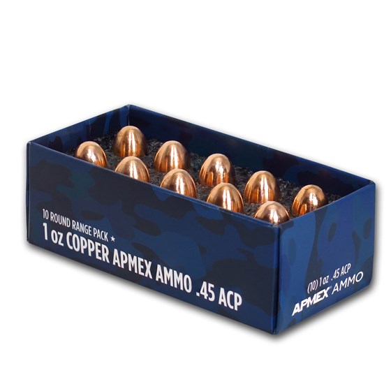 Buy 1 oz AVDP Copper Bullet .45 Caliber ACP Range Pack APMEX