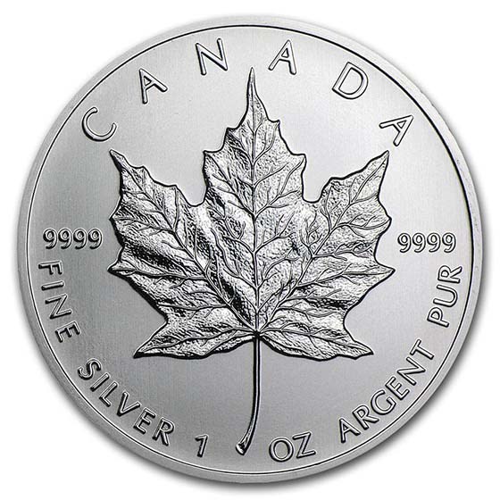 1 oz Canadian Silver Maple Leaf Coin BU (Random Year)