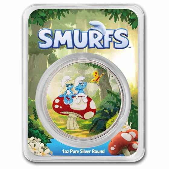 1 oz Colorized Silver Round - Smurfs Movie 2025 1 oz Colorized Silver Round - Smurfs Movie 2025
