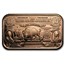 1 oz Copper Bar - $10 Bison Banknote Replica