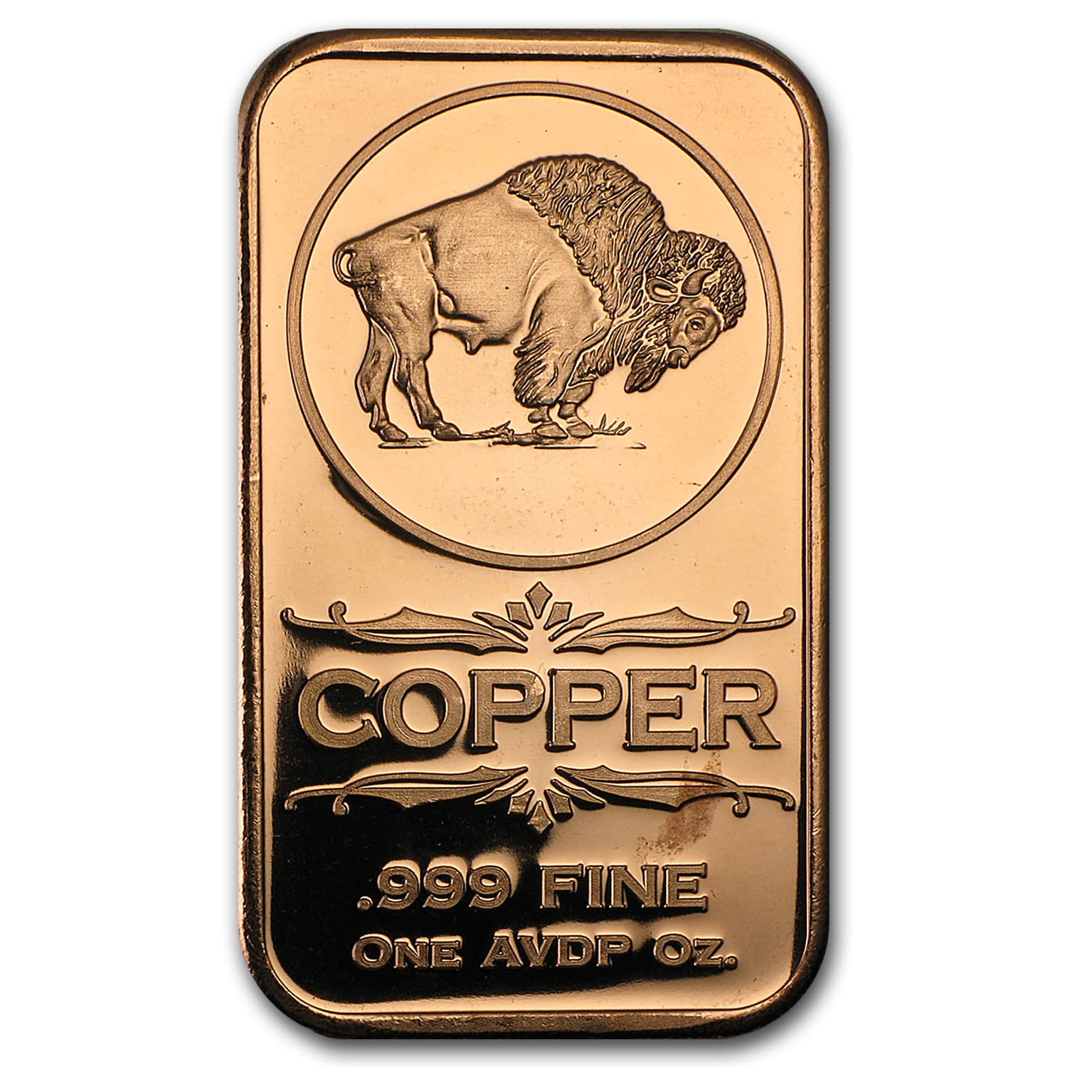 1 Gram Copper Buffalo Bullion Bar 