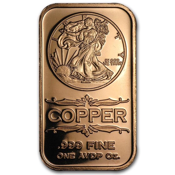 1 oz Copper Bar - Walking Liberty