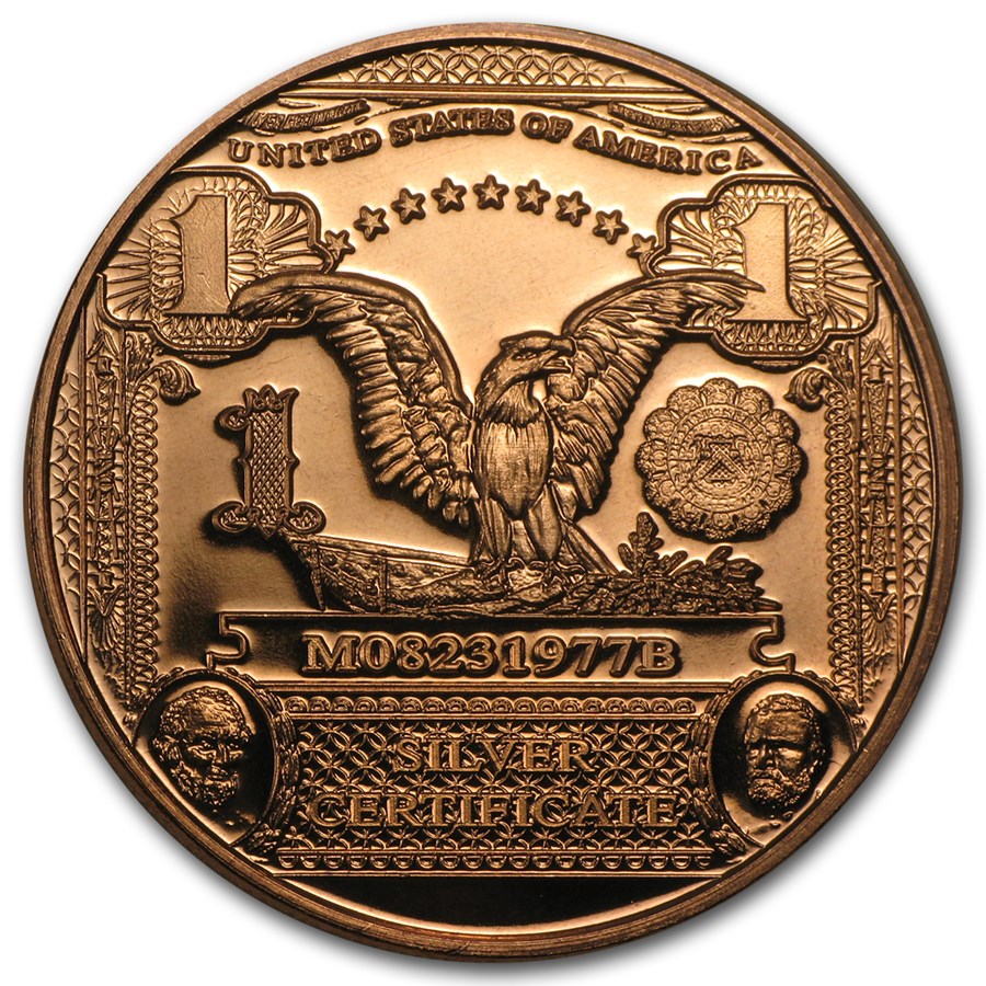 1 oz Copper Round - $1.00 Eagle Banknote Replica
