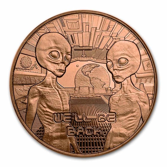 1 oz Copper Round - Aliens "We'll be Back" 1 oz Copper Round - Aliens "We'll be Back"