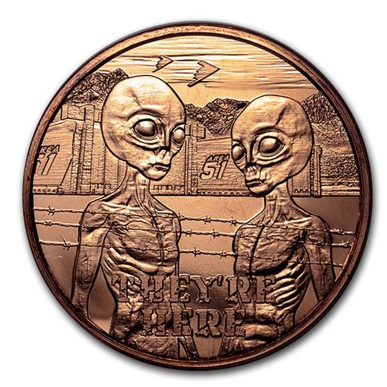 1 oz Copper Round - Area 51 "They're Here" 1 oz Copper Round - Area 51 "They're Here"