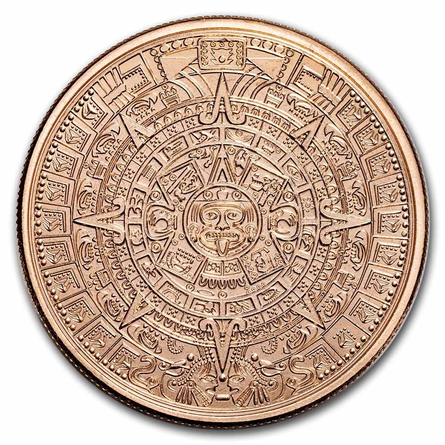 Buy 1 oz Copper Round Aztec Calendar and Pyramid APMEX