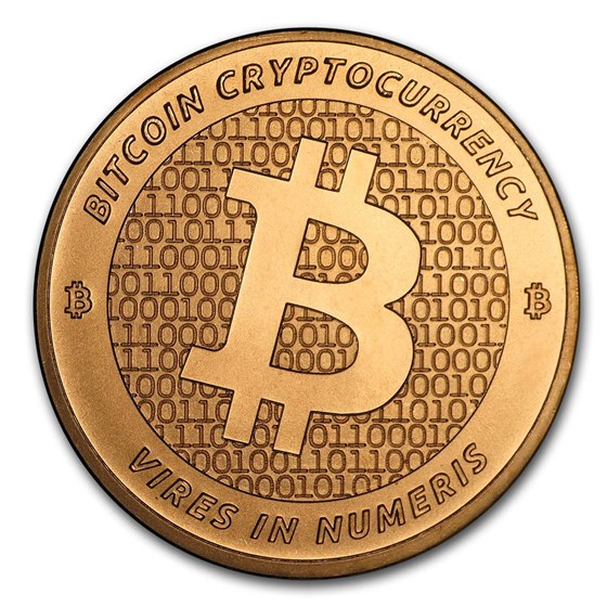 1 oz Copper Round - Bitcoin (GSM)