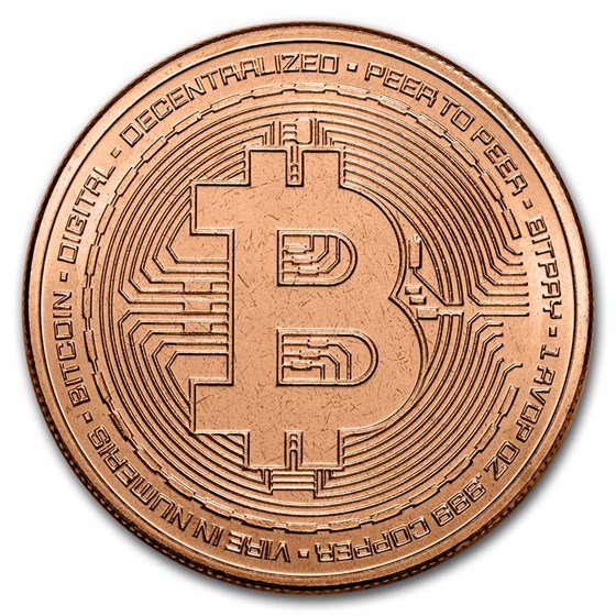 Buy 1 oz Copper Round - Bitcoin | APMEX