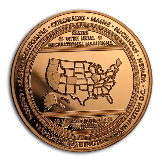 1 oz Copper Round - Cannabis (Ahead of the Curve) 1 oz Copper Round - Cannabis (Ahead of the Curve)