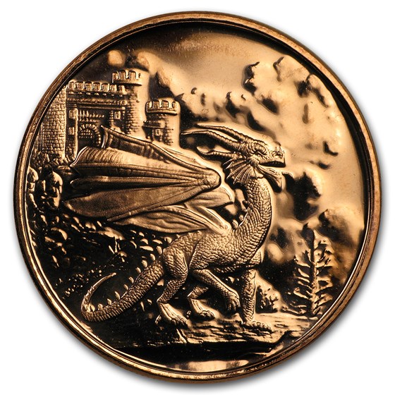 1 oz Copper Round - Celtic Lore: Welsh Red Dragon 1 oz Copper Round - Celtic Lore: Welsh Red Dragon