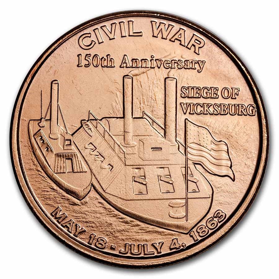 1 oz Copper Round - Civil War: Siege of Vicksburg 150th Anniv.