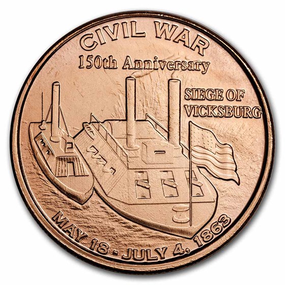 1 oz Copper Round - Civil War: Siege of Vicksburg 150th Anniv. 1 oz Copper Round - Civil War: Siege of Vicksburg 150th Anniv.