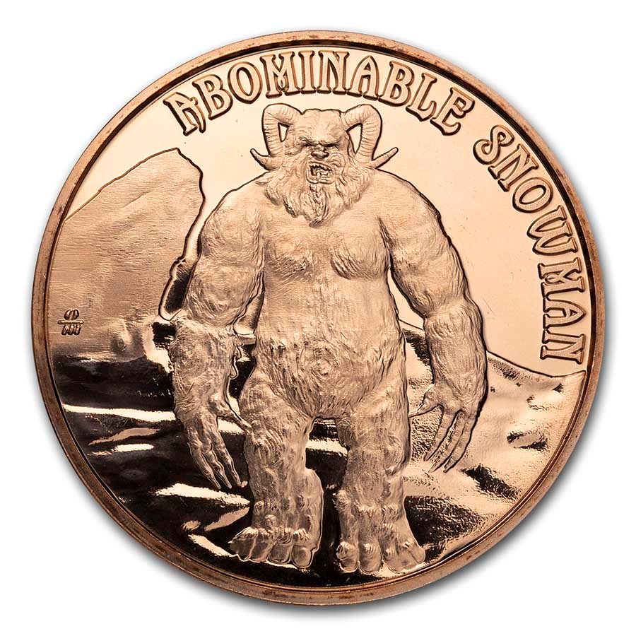 1 oz Copper Round - Cryptid Creatures: Abominable Snowman