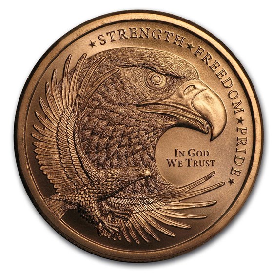 1 oz Copper Round - Eagle (Strength, Freedom, & Pride) 1 oz Copper Round - Eagle (Strength, Freedom, & Pride)
