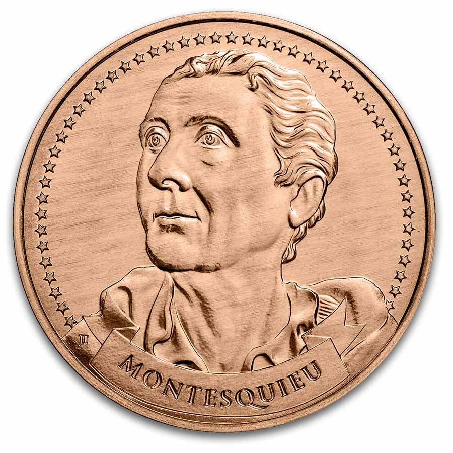1 oz Copper Round - Founders: Montesquieu | Separation of Powers